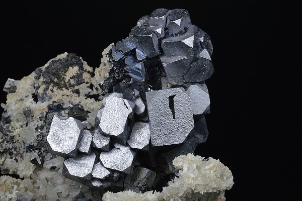 Skeletal Galena, Quartz, Sphalerite, Chalcopyrite