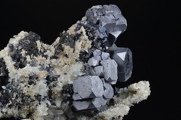 Skeletal Galena, Quartz, Sphalerite, Chalcopyrite
