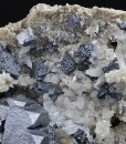 Skeletal Galena, Quartz, Sphalerite, Chalcopyrite