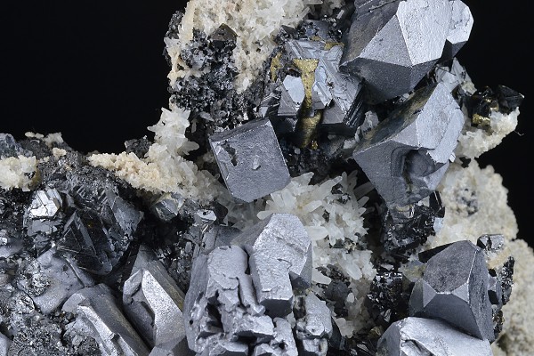 Skeletal Galena, Quartz, Sphalerite, Chalcopyrite