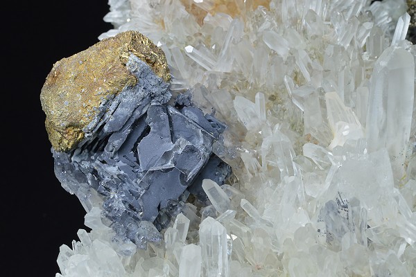 Chalcopyrite, skeletal Galena, Quartz, Sphalerite, Pyrite