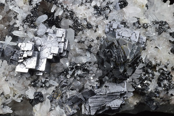 Skeletal Galena, Quartz, Sphalerite