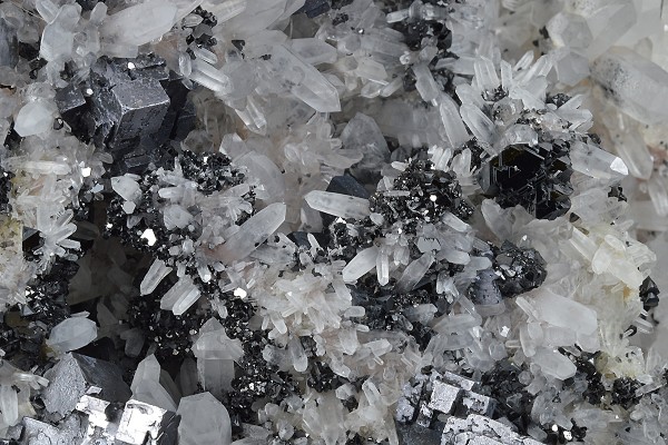 Skeletal Galena, Quartz, Sphalerite