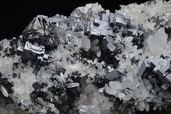 Skeletal Galena, Quartz, Sphalerite