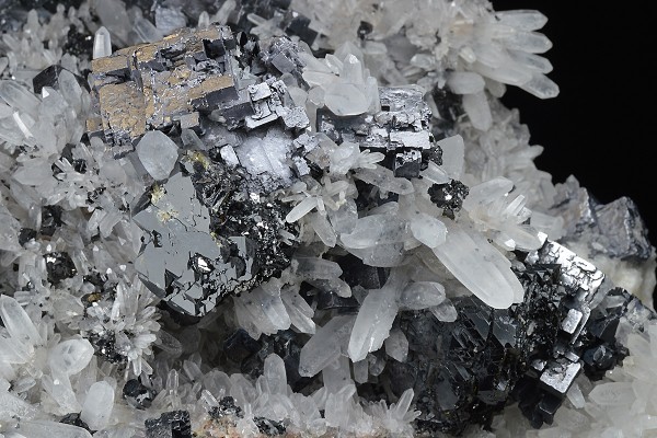 Skeletal Galena, Quartz, Sphalerite