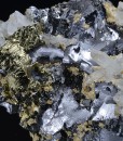 Melted habit Galena, Quartz,Chalcopyrite,Sphalerite