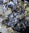 Melted habit Galena, Quartz,Chalcopyrite,Sphalerite