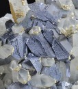 Twinned and truncated Galena, Quartz, Calcite