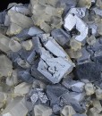 Twinned and truncated Galena, Quartz, Calcite