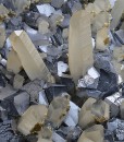 Twinned and truncated Galena, Quartz, Calcite