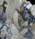 Twinned and truncated Galena, Quartz, Calcite