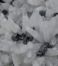 Quartz, skeletal Galena, Sphalerite, Chalcopyrite