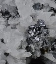 Quartz, skeletal Galena, Sphalerite, Chalcopyrite