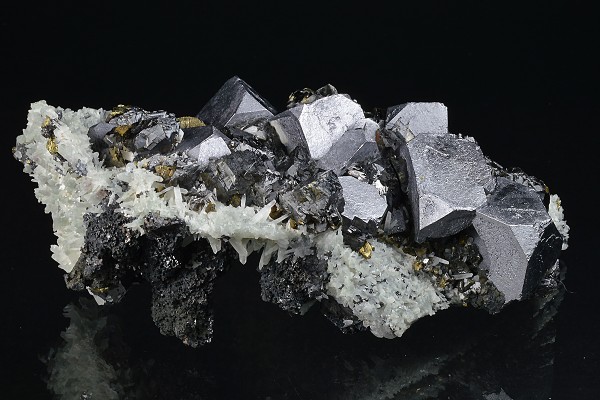 gem Sphalerite var.Cleiophane, Galena, Chalcopyrite, Quartz