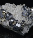 Twinned and truncated Galena, Pyrite, Quartz