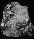 Twinned and truncated Galena, Pyrite, Quartz