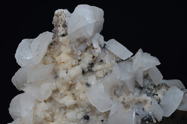 Scalenohedral Calcite, Quartz, Pyrite, Sphalerite