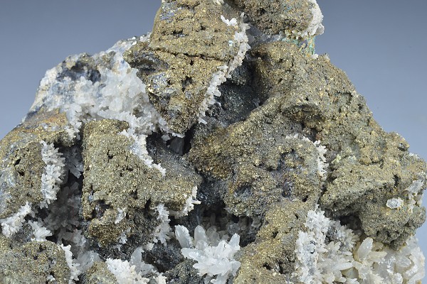 Iridescent Chalcopyrite, Quartz