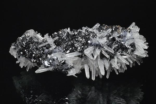 Quartz on Sphalerite tetrahedrons, Galena
