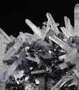 Quartz on Sphalerite tetrahedrons, Galena