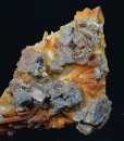 Skeletal Galena on iron oxide Quartz