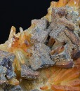 Skeletal Galena on iron oxide Quartz