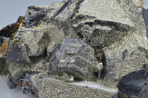 Pyrite on Sphalerite, Galena