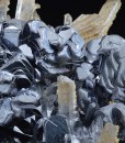 Quartz on twinned Galena, Calcite