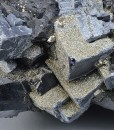 Pyrite on Galena and Sphalerite