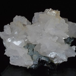 Calcite on Quartz and Sphalerite