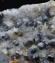 Galena on Quartz, Sphalerite, Calcite