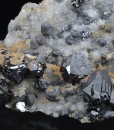 Galena on Quartz, Sphalerite, Calcite