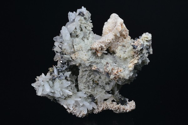 Quartz, Calcite, Chalcopyrite, Sphalerite