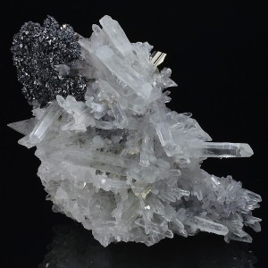 Sphalerite and Pyrite on Quartz