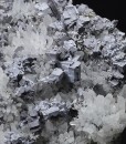 Skeletal Galena on Quartz, Sphalerite, Chalcopyrite