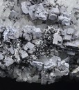 Skeletal Galena on Quartz, Sphalerite, Chalcopyrite