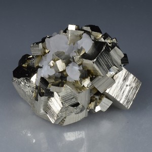 Calcite on Pyrite