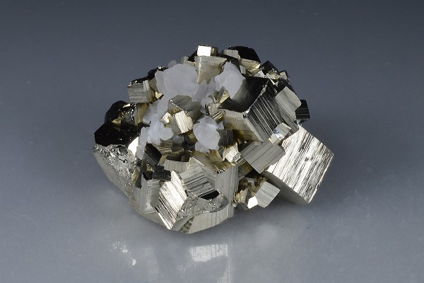 Calcite on Pyrite