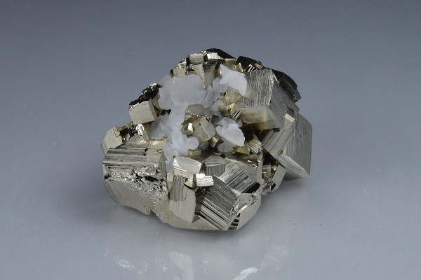 Calcite on Pyrite