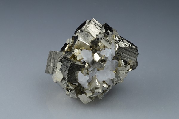 Calcite on Pyrite