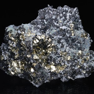 Pyrite on Sphalerite, Quartz