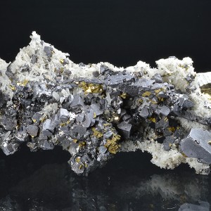 Skeletal Galena, Quartz, Chalcopyrite, Sphalerite