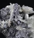 Thin Galena plates on Sphalerite, Quartz