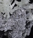 Thin Galena plates on Sphalerite, Quartz