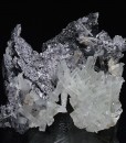 Thin Galena plates on Sphalerite, Quartz