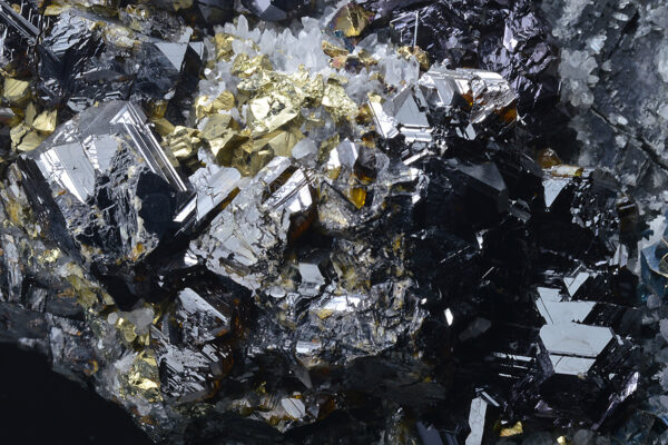 gem Sphalerite var.Cleiophane, Galena, Chalcopyrite, Quartz