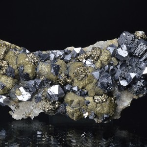 Truncated Galena, Sphalerite, Chalcopyrite, Pyrite