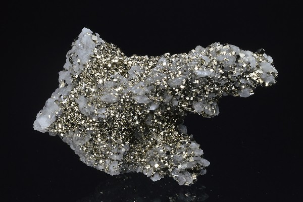 Pyrite on Quartz, Calcite