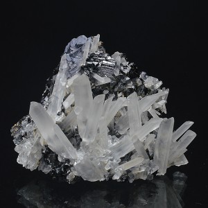 Quartz on Sphalerite, Galena, Pyrite