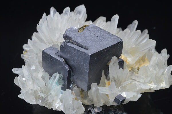 Galena and Chalcopyrite on Quartz
